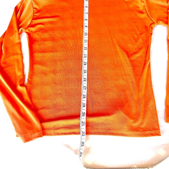 FTWW Long Sleeve Orange Mock Turtleneck with Rhinestones sz 6/8 - Picture 4 of 6